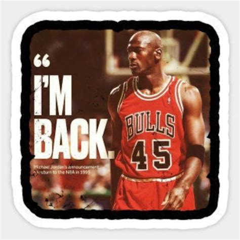 Michael Jordan I'm Back ICON 23 Bulls Basketball Sticker - Etsy