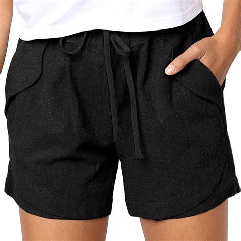OKBOP Black Gym Shorts Women Activewear Active Fit Elastic Waist Wide ...