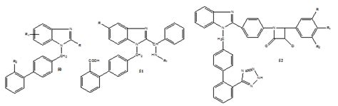 Fig. 5: Structure of antihypertensive benzimidazoles 50-52