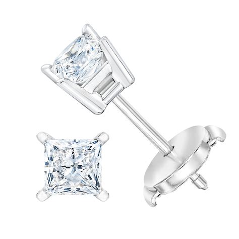 Aretes de Diamantes 1.0ctw, Corte Princesa, Platino | Cos...