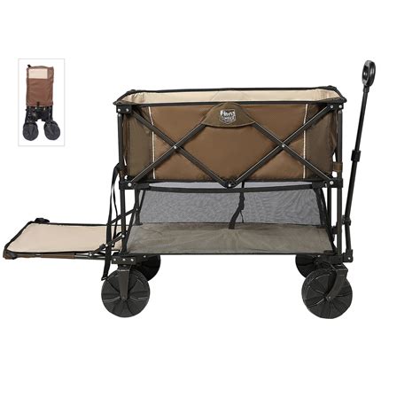 TIMBER RIDGE Folding Double Decker Wagon, Heavy Duty Collapsible Wagon ...