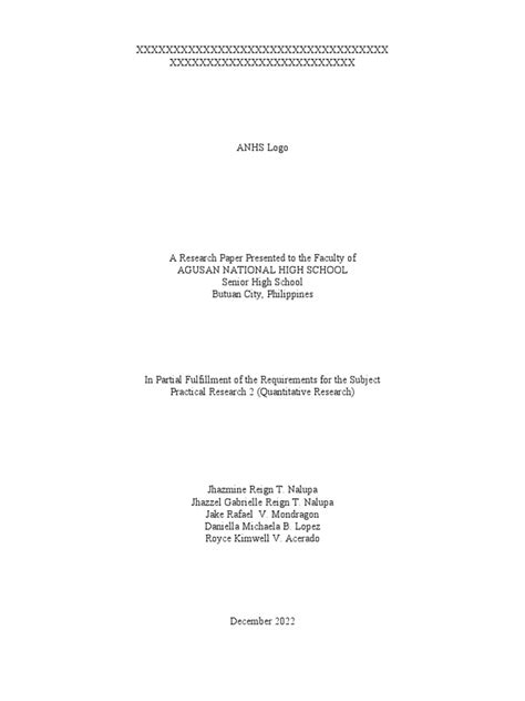 Image result for Practical Research 2 Sample Format