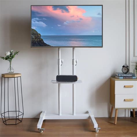 Tall TV Stand with Wheels for 32 to 85 Inch Flat Panel TVs Tilt Floor ...