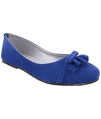 Buy Toss-up Women's Blue Suede Ballerina (T_93)- 6 UK at Amazon.in