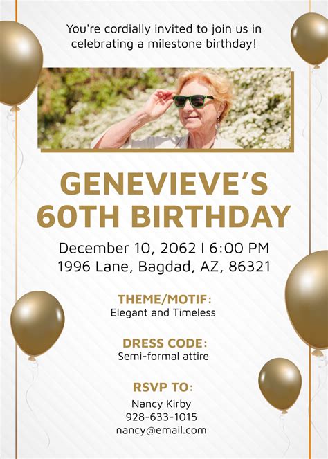 60th Birthday Invitations