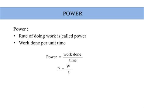 Rate Of Doing Work Is Called