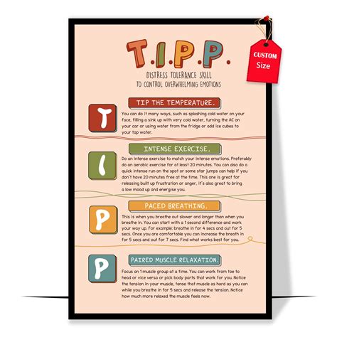 LOLUIS Tipp Distress Tolerance Skill Poster, Mental Health Poster for ...
