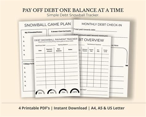 Buy Manage Monthly Bills | Debt Snowball Tracker | Track Monthly ...