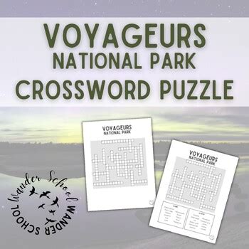 Wander School: Voyageurs National Park Crossword Puzzle | TPT