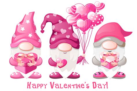 Cute Valentines gnomes with gifts. Happy Valentines Day 17222242 PNG