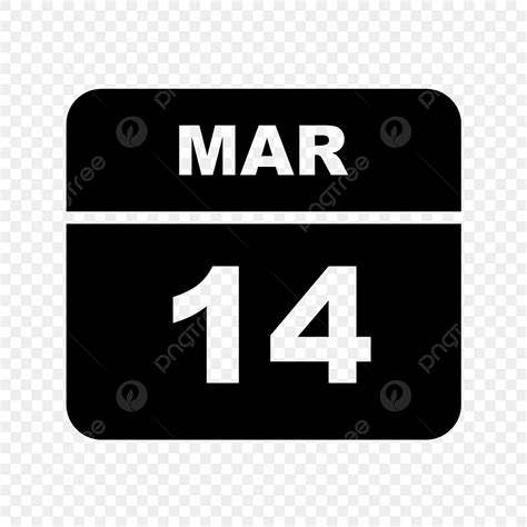 March 2023 Calendar Vector PNG Images, March 14th Date On A Single Day ...