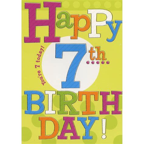 Happy 7th Large Colorful Type Age 7 / 7th Birthday Card | PaperCards.com