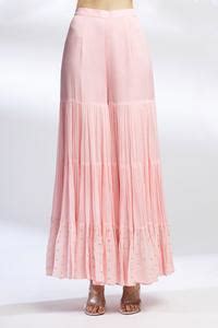 Buy Pink Blended Georgette Embroidered Kurta Sharara Set For Women by ...