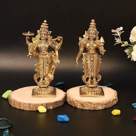 Buy Kartique Brass Large Size Lord Bhagwan Vishnu Narayan and Laxmi ...