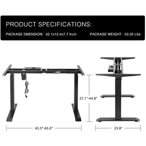 Electric Stand Up Desk Frame Adjustable Base w/ | Ubuy India