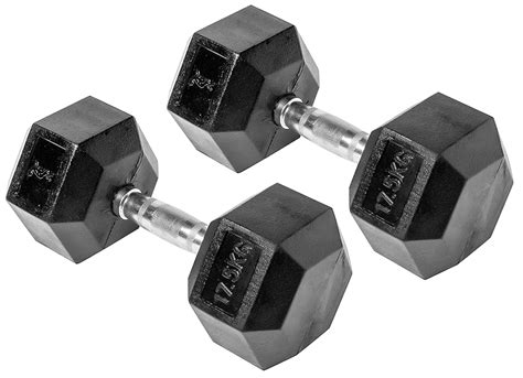 Buy Physique Rubber Coated Hex Dumbbell, 2 x 17.5Kg Online at Low ...