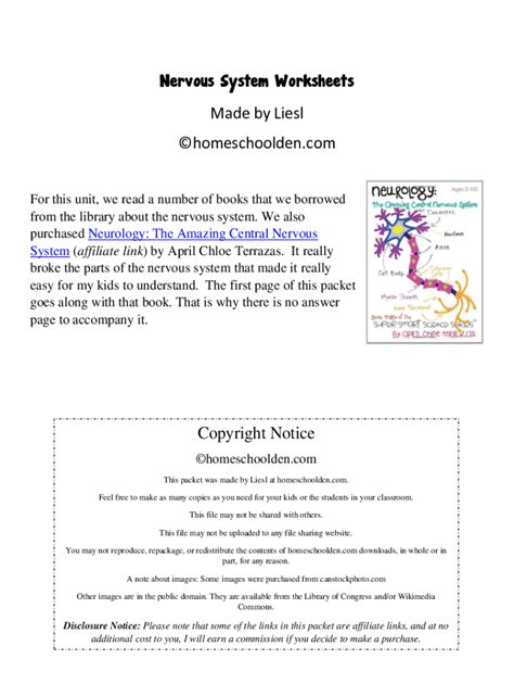 Fillable Online Nervous System Worksheets Archives Fax Email Print ...