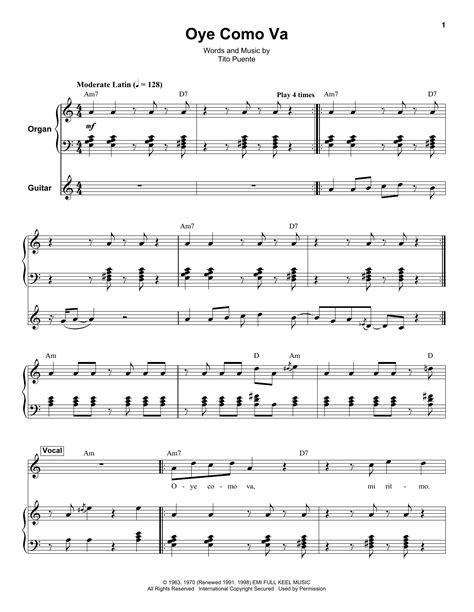 Santana - Oye Como Va sheet music