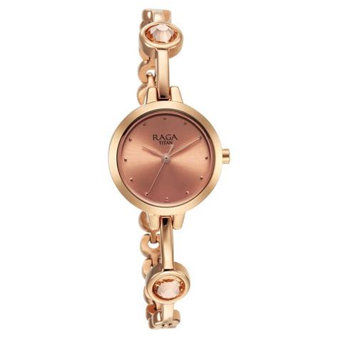 Buy Online Titan Raga Viva Quartz Analog Rose Gold Dial Metal Strap ...
