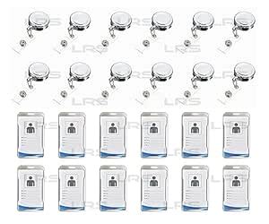 LRS Aluminium Premium ID Card Silver Color Metal Vertical Holder with ...