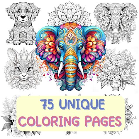 75 Adult Mandalas Coloring Pages, Flower, Animal, Pattern, House in PDF ...