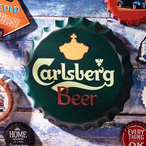 Bottle Caps wall decor sign - Carlsberg Beer (14"x14") — eazy wagon