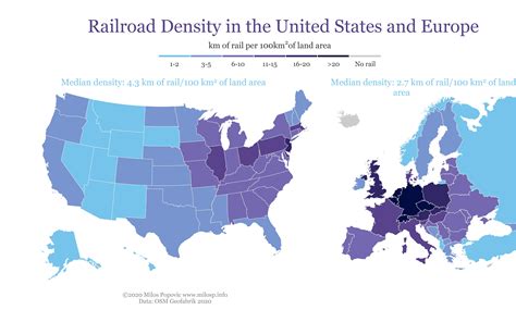 Railroad density - the US vs Europe : r/europe
