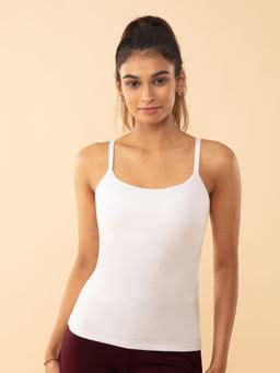 Buy Nykd by Nykaa Cotton Camisole slip with in-built Bra - NYC003 Black ...