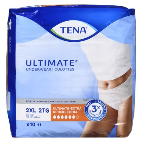 Buy Tena Ultimate Underwear Ultimate-Extra Absorbency 2XL 10 Count ...