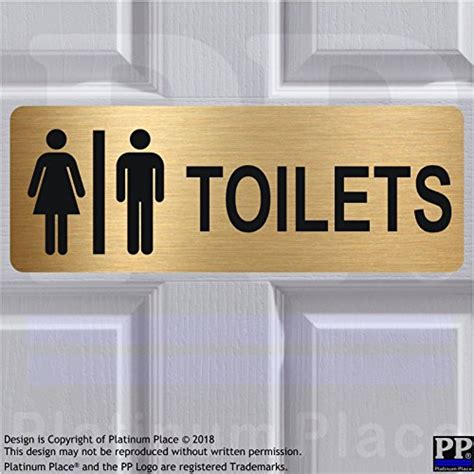 Buy Aluminium Toilets Sign-UNISEX Logo-Brushed GOLD Metal-Toilet ...