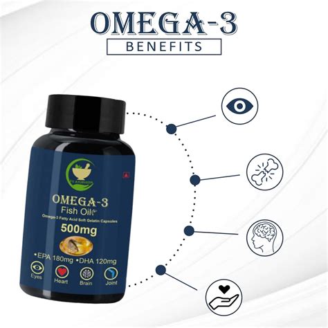 Buy FIJ AYURVEDA OMEGA 3 FISH OIL (180 MG EPA & 120 MG DHA) - 500MG 60 ...