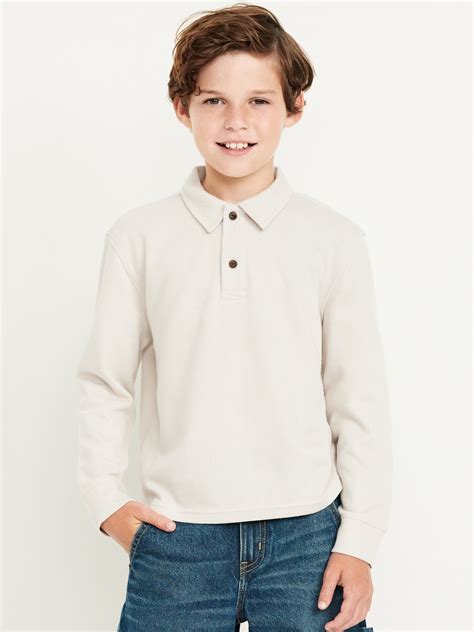 Long-Sleeve French Rib Polo Shirt for Boys | Old Navy