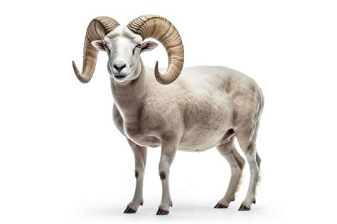 Premium Photo | White ram isolated on white backgroundGenerative Ai