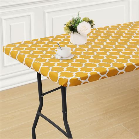 Amazon.com: smiry Rectangle Tablecloth, Waterproof Elastic Fitted Table ...