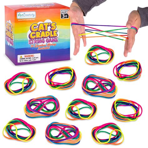 ArtCreativity Cat’s Cradle String Game for Kids - Set of 12 Strings for ...