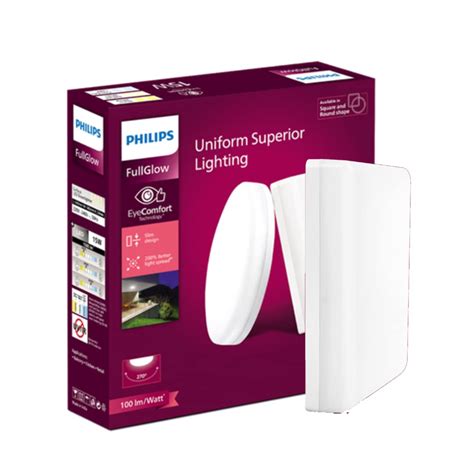 Philips polycarbonate Rimless Full Glow 15-watt Square LED Surface ...