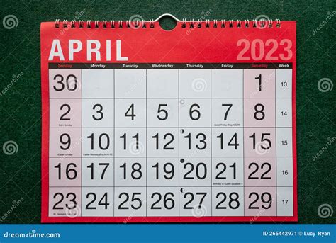 05 April, Monthly 3D Calendar. Text Effect On Red Background Stock ...