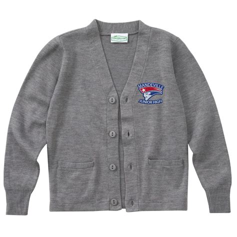 Mandeville Junior High Cardigan - Grey – Skobel's School Uniforms