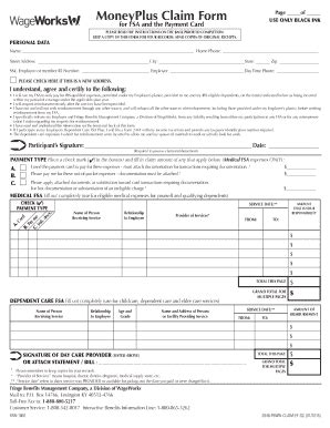 WageWorks MoneyPlus Claim Form 2016-2026 - Fill and Sign Printable ...