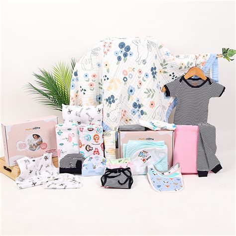 Moms Home Supersoft Organic Cotton New Born Baby Essentials Gift Set ...