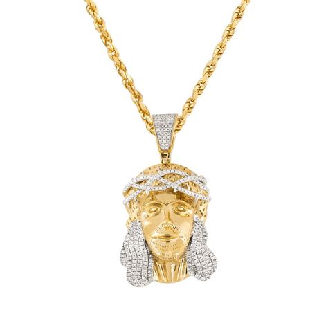Diamond Jesus Pieces - Gold Jesus Pendants - Avianne & Co Jewelers ...