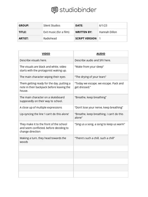 Image result for Av Script Sample