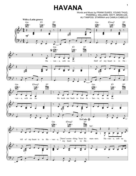 Картинки по запросу havana piano sheets | Sheet music notes, Clarinet ...