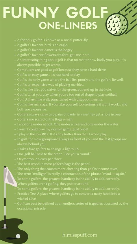️ 130 Golf Puns That Make You Laugh Out Loud - Hi Miss Puff