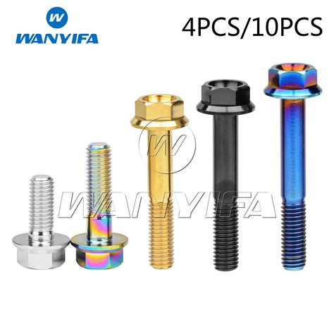Wanyifa Titanium Bolt M8x15/20/25/30/35/40/45/50/55mm Flange Hex Head ...