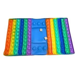 Giant Rainbow Pop Fidget Game Board with Dice, Bubble Sensory Push Pop ...