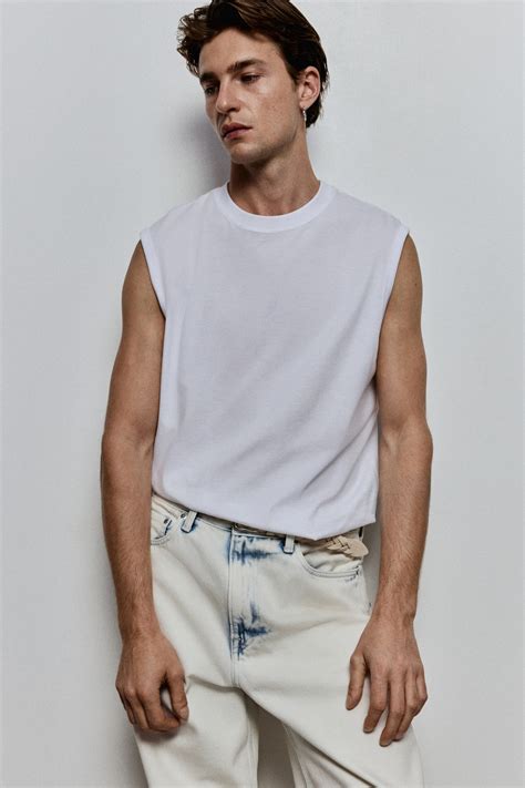 Men's White Tank Tops | Black & White Tank Tops | H&M IN