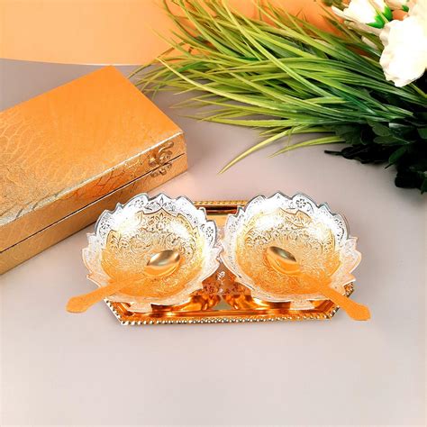 Apka Mart The Online Shop Dessert Bowl Set with 2 Bowl, 2 Spoon, 1 Tray ...