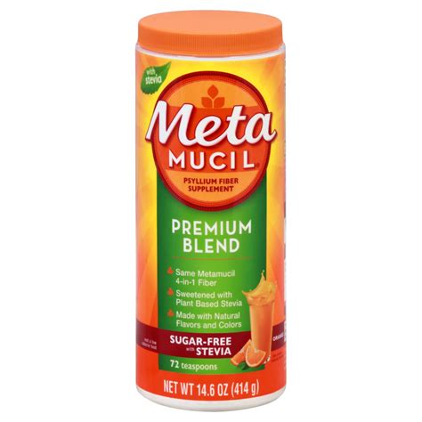 Metamucil Premium Blend Fiber Supplement, Daily Fiber Powder for ...