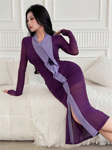 DAZY Spring New Rose 3D Floral Waist Sundress, Color Block Waist Fit ...